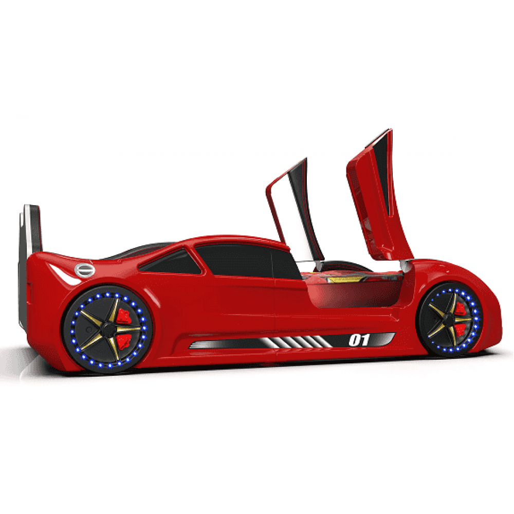 Детская кровать машина Lamborghini 190 x 90 см, красная