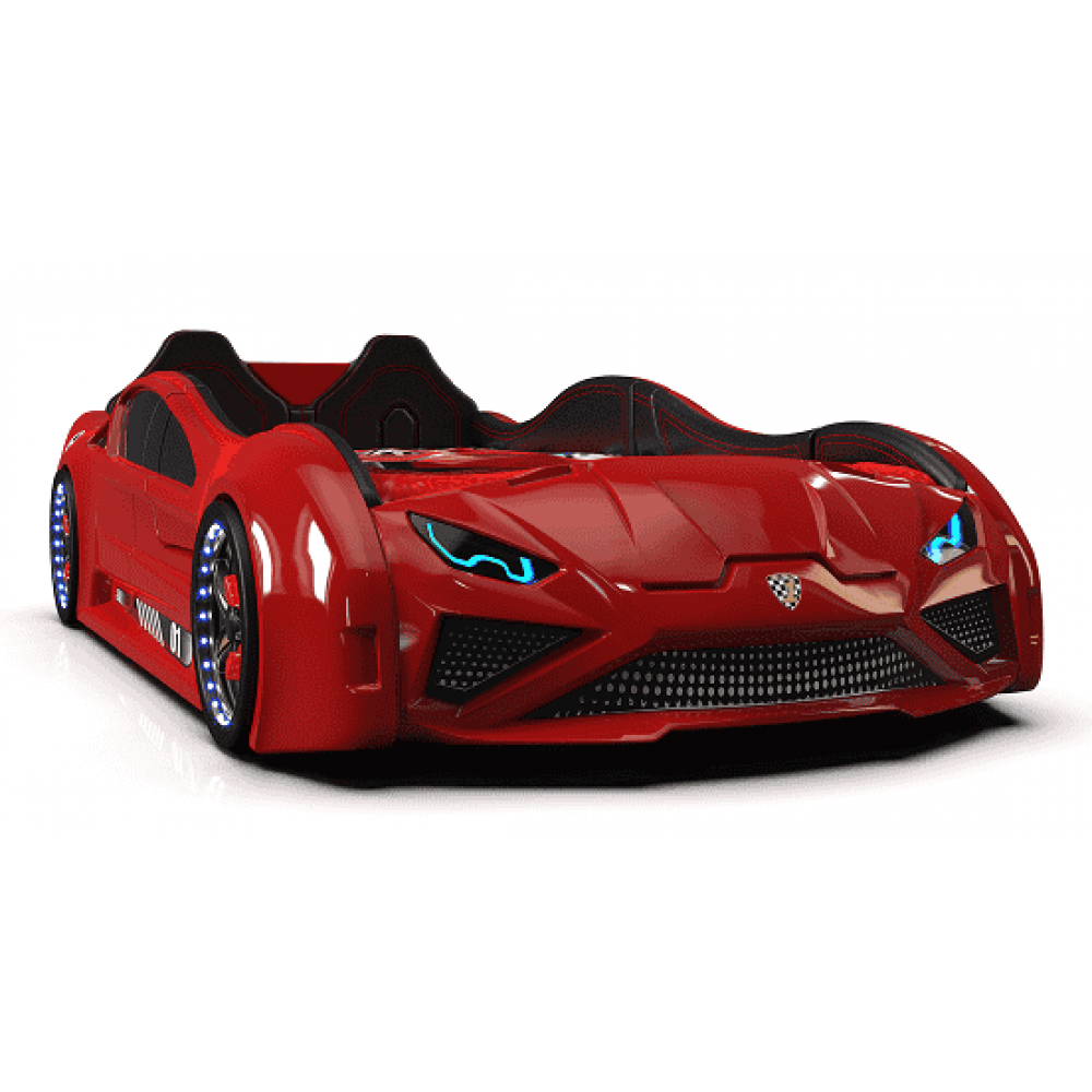 Детская кровать машина Lamborghini 190 x 90 см, красная