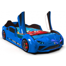 Детская кровать машина Lamborghini 190 x 90 см, синяя