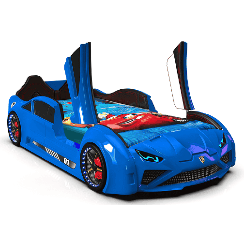 Дитяче ліжко машина Lamborghini 190 x 90 см, синє
