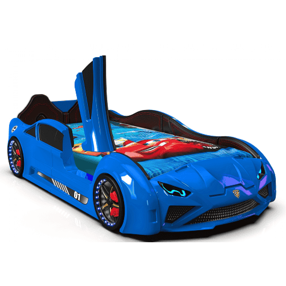 Дитяче ліжко машина Lamborghini 190 x 90 см, синє