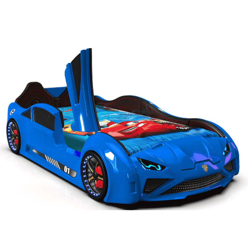 Дитяче ліжко машина Lamborghini 190 x 90 см, синє