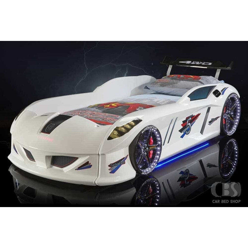 Детская кровать машина Jaguar Speedy Boy 190 x 90 см, белая