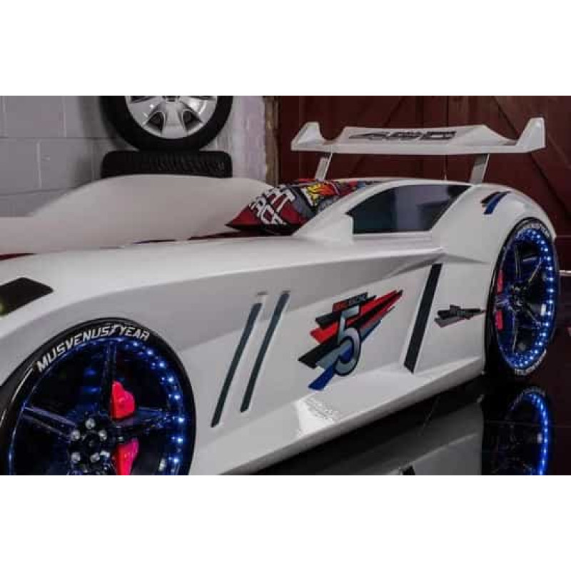 Детская кровать машина Jaguar Speedy Boy 190 x 90 см, белая