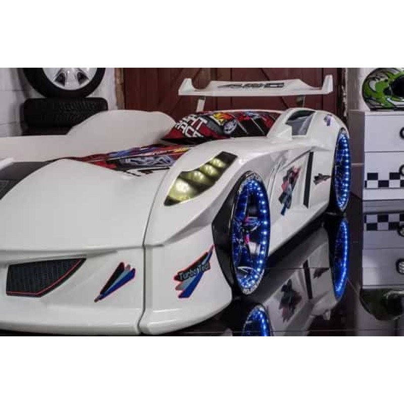 Детская кровать машина Jaguar Speedy Boy 190 x 90 см, белая