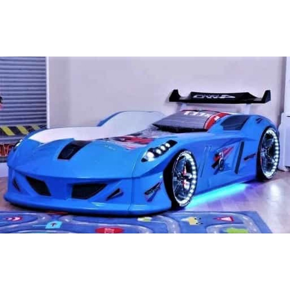 Детская кровать машина Jaguar Speedy Boy 190 x 90 см, синяя