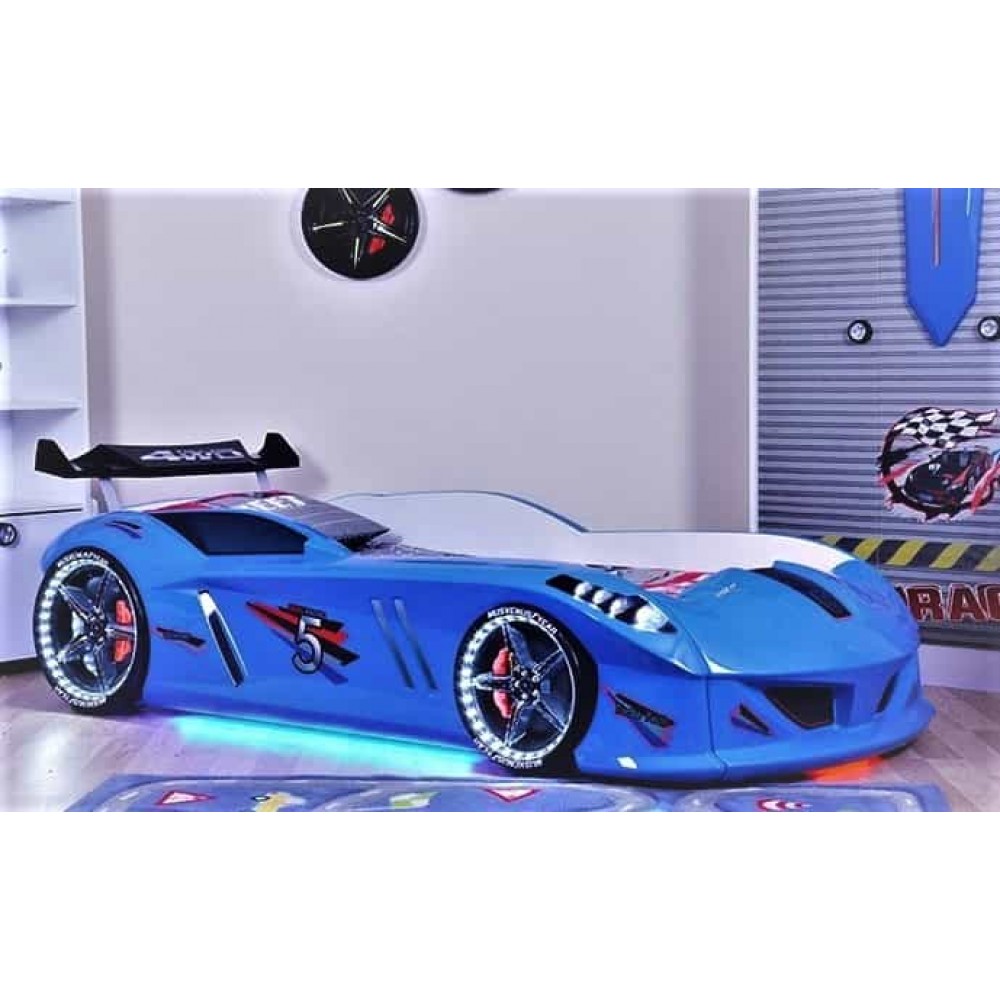 Детская кровать машина Jaguar Speedy Boy 190 x 90 см, синяя