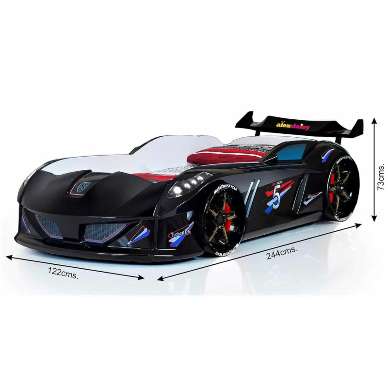 Дитяче ліжко машина Jaguar Speedy Boy 190 x 90 см, чорне