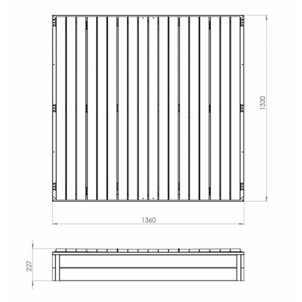 Дерев'яна пісочниця EXIT Aksent 136 x 132 см