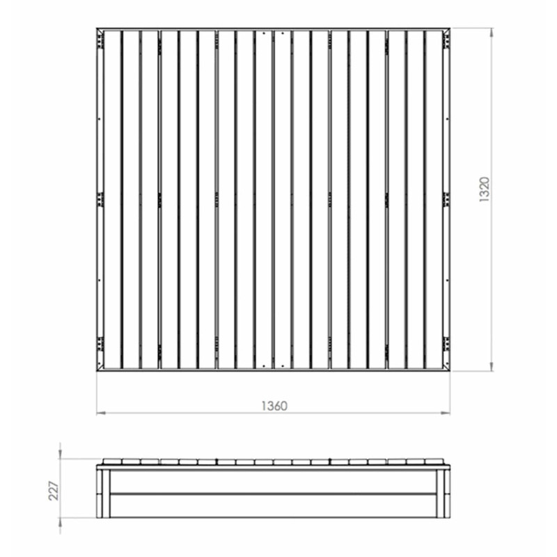 Деревянная песочница EXIT Aksent 136 x 132 см