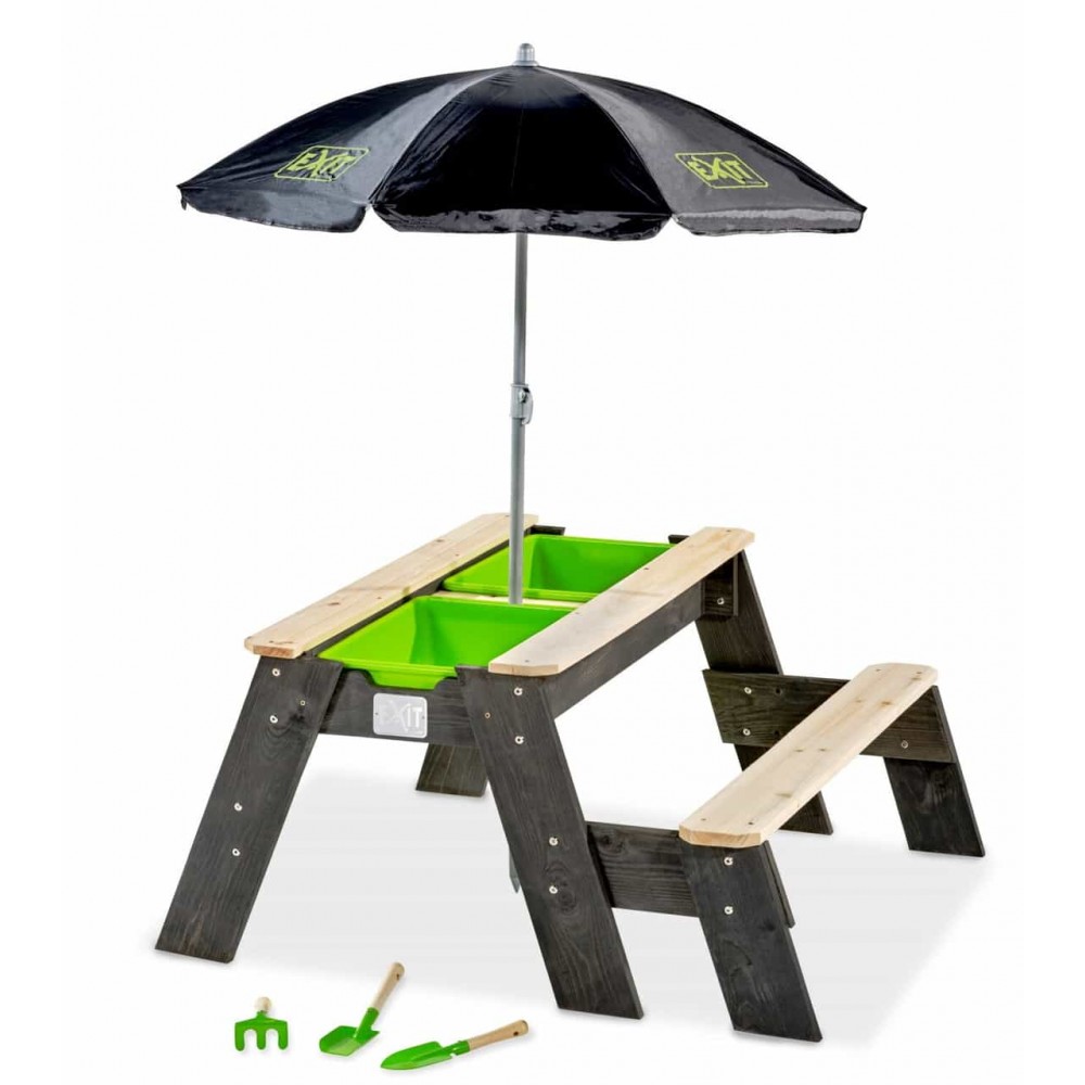 Стіл пісочниця EXIT Aksent з лавкою та парасолькою від сонця