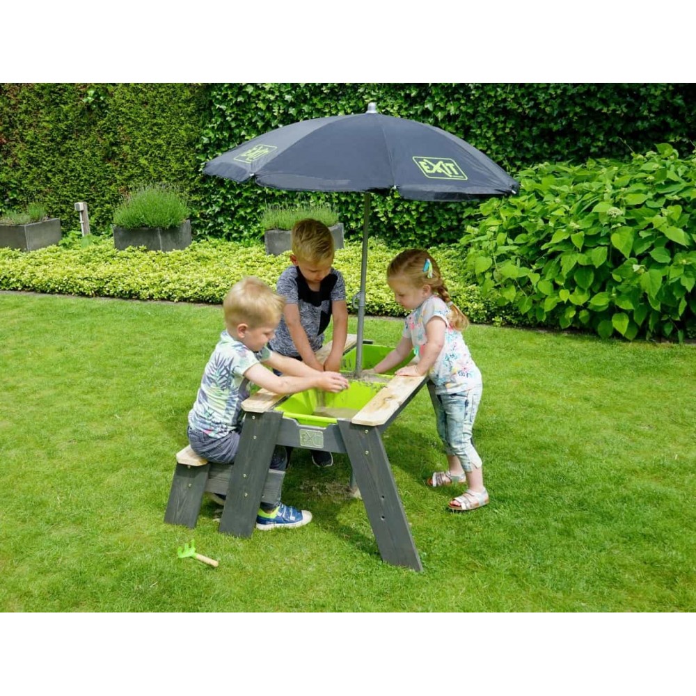 Стіл пісочниця EXIT Aksent з лавкою та парасолькою від сонця