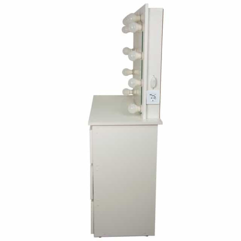 Туалетний столик Bonro B071 з підсвіткою, розеткою та USB, білий