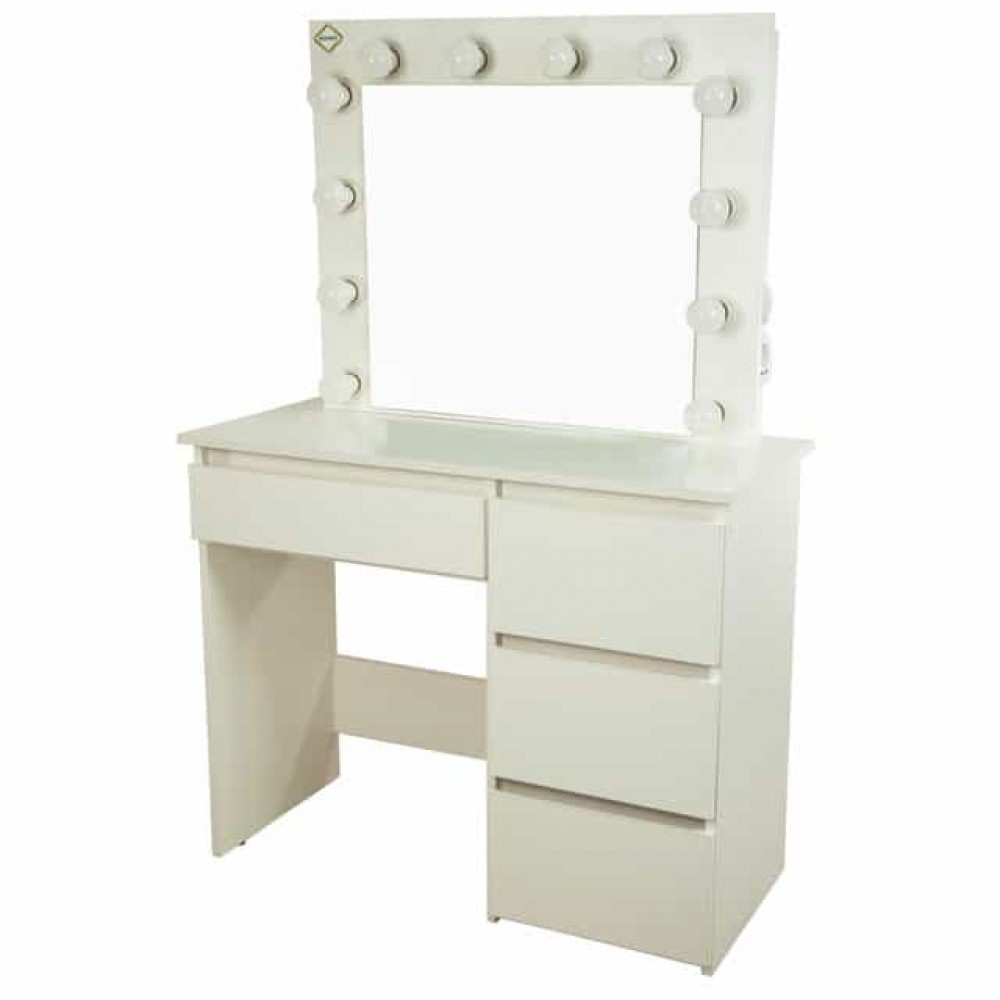 Туалетний столик Bonro B071 з підсвіткою, розеткою та USB, білий