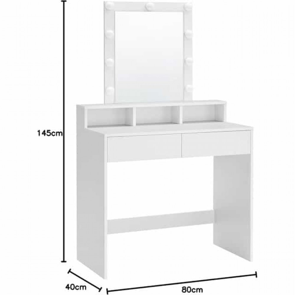 Туалетный столик с подсветкой Bonro B055 белый