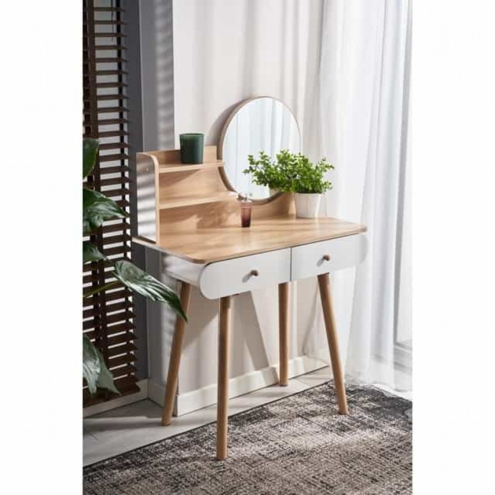 Туалетний столик з круглим дзеркалом Bonro B063