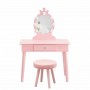 Туалетный столик с табуреткой B-084 розовый
