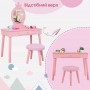 Туалетный столик с табуреткой B-084 розовый