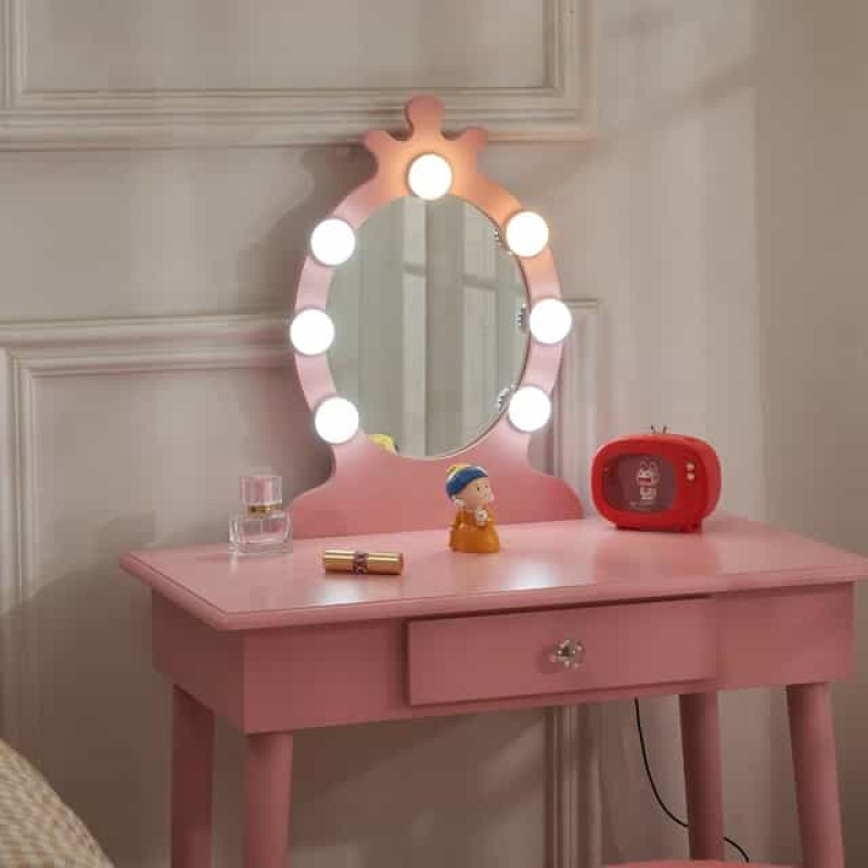 Туалетний столик з табуреткою B-084 рожевий