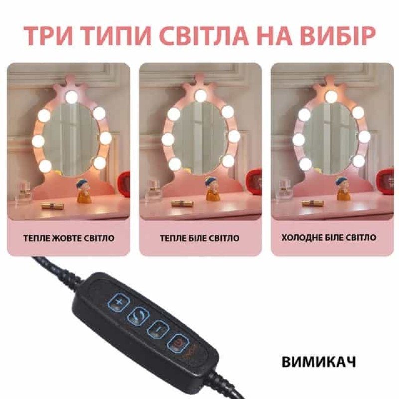 Туалетний столик з табуреткою B-084 рожевий