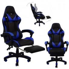 Кресло геймерское Bonro B-810 синее с подставкой для ног