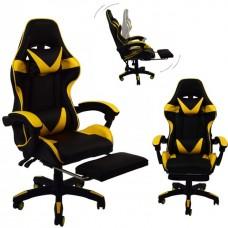 Кресло геймерское Bonro B-810 желтое с подставкой для ног