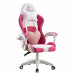 Кресло геймерское Bonro Lady 807, розово-белое