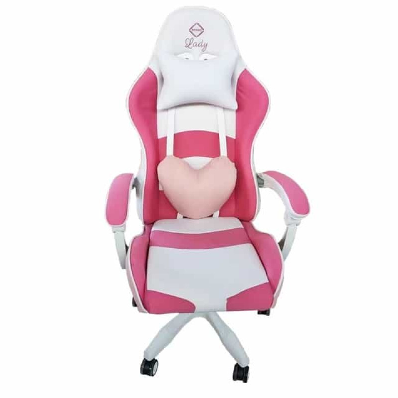 Крісло геймерське Bonro Lady 807, рожево-біле