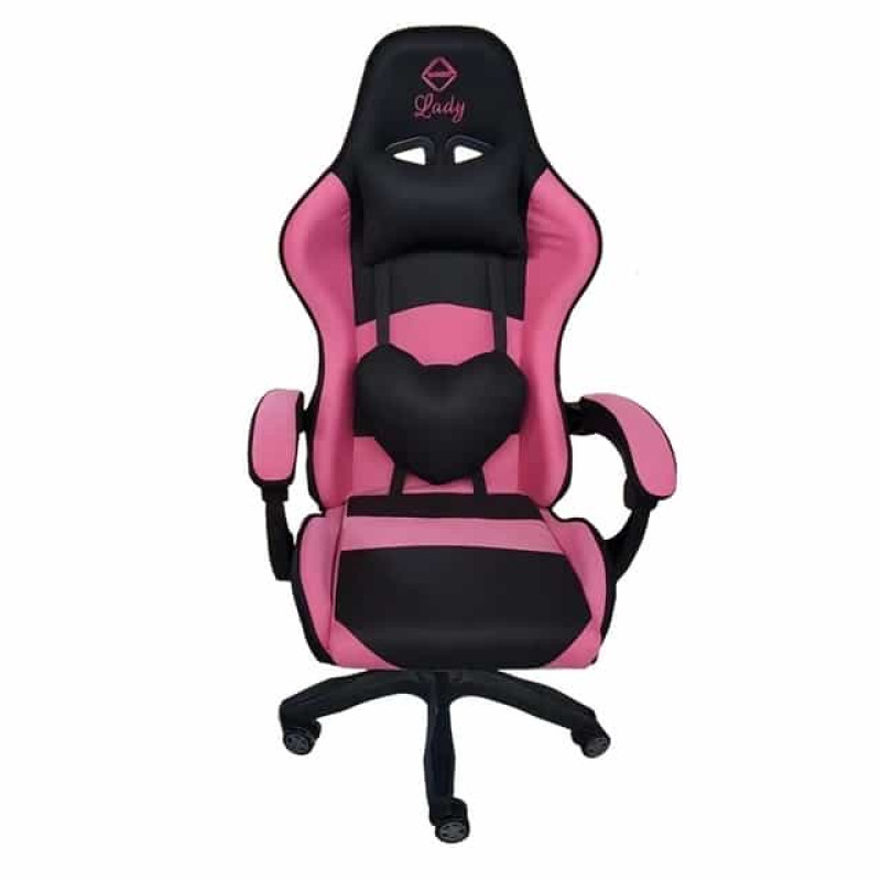 Кресло геймерское Bonro Lady 806, черно-розовое