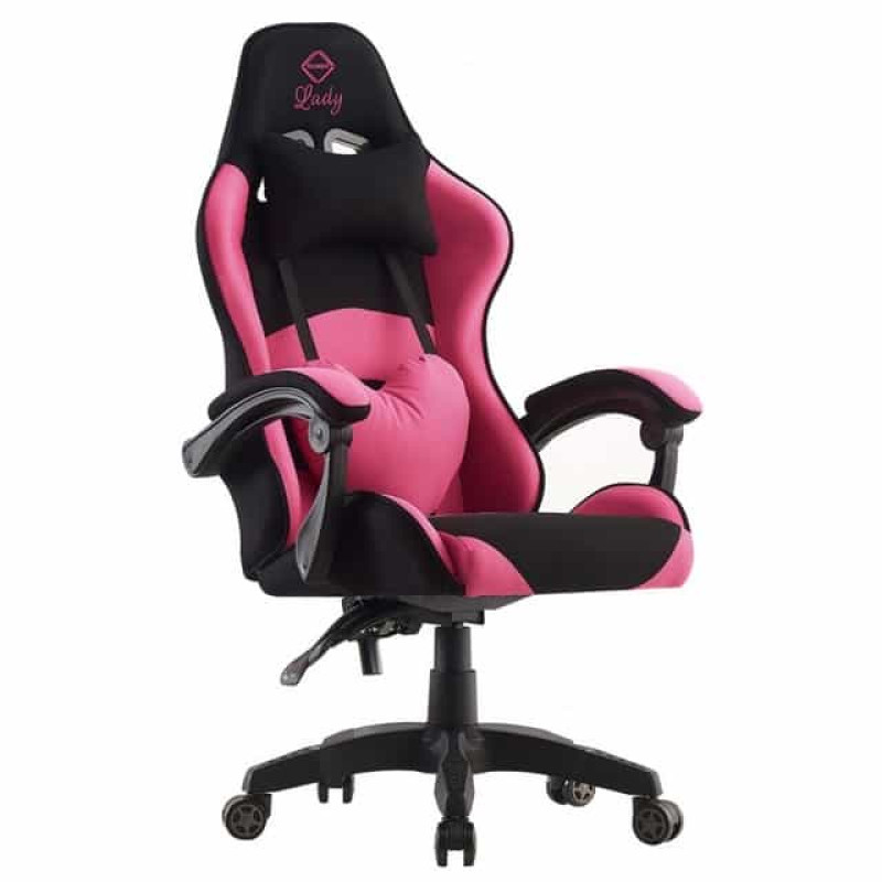 Кресло геймерское Bonro Lady 806, черно-розовое