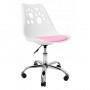 Кресло офисное, компьютерное Bonro B-881 белое с розовым сиденьем
