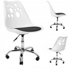 Крісло офісне, комп'ютерне Bonro B-881 біле з чорним сидінням