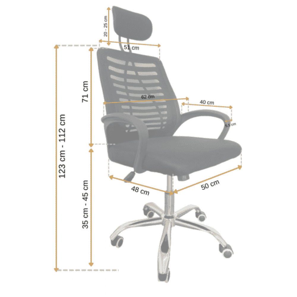 Крісло офісне Bonro B-6200 синє