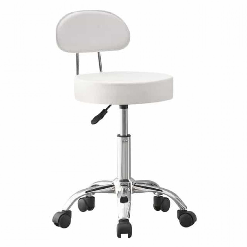 Кресло-табурет на колесах Bonro B-491 белое