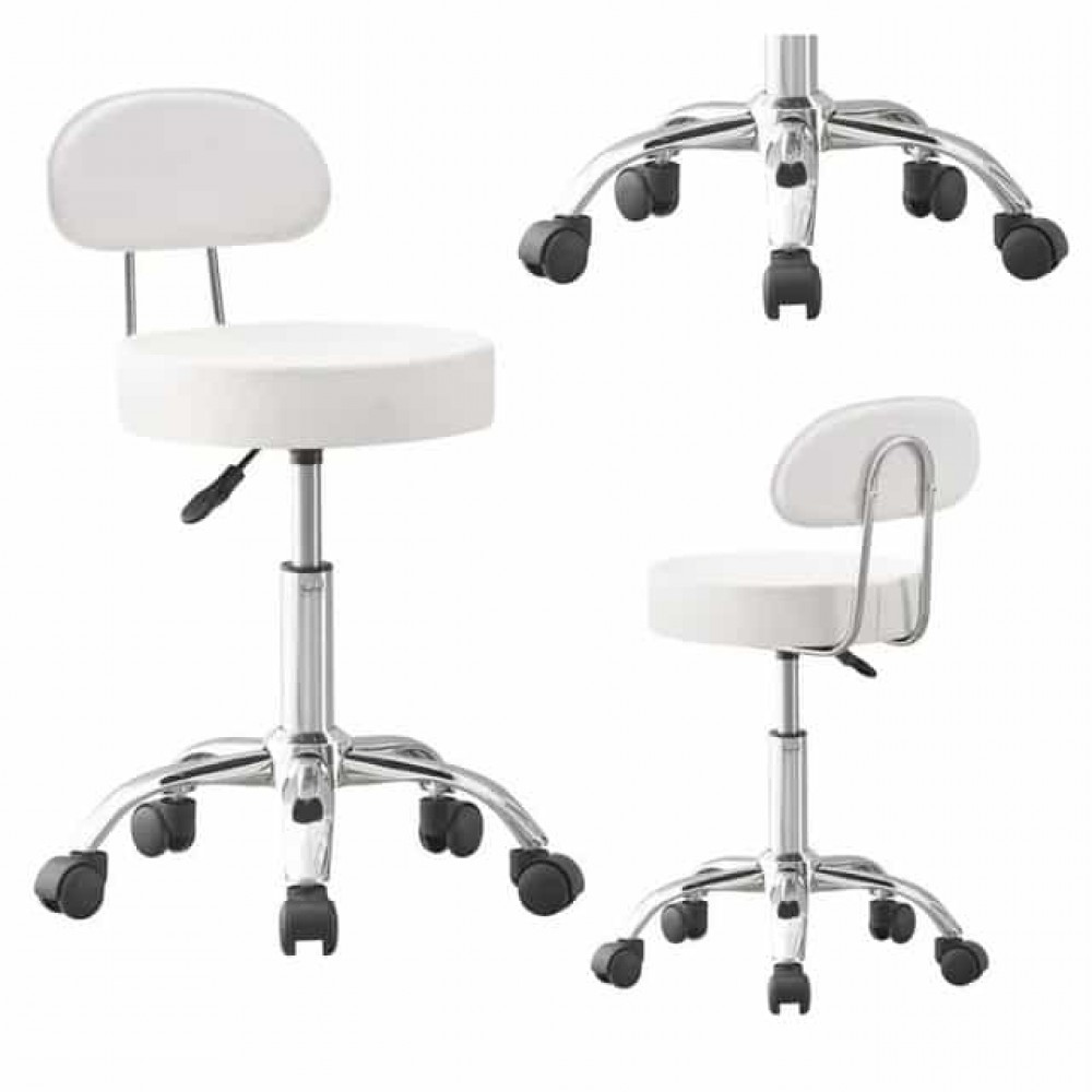 Кресло-табурет на колесах Bonro B-491 белое