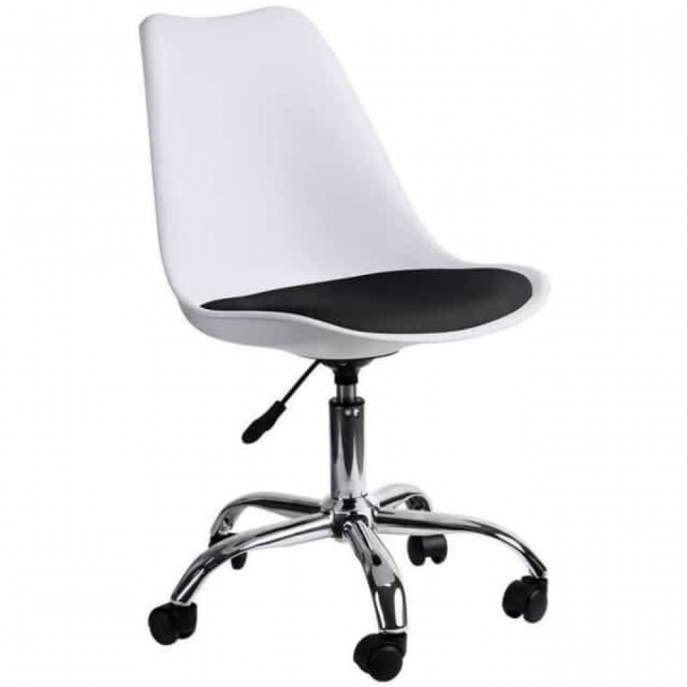 Комплект з 4 крісел на колесах Bonro B-487 білі з чорним сидінням