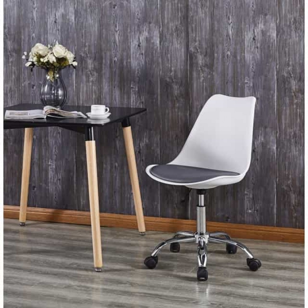 Комплект з 4 крісел на колесах Bonro B-487 білі з чорним сидінням