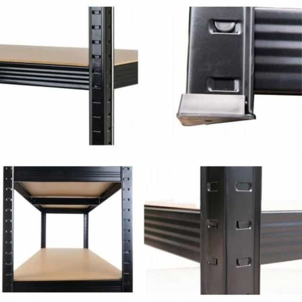 Стелаж металевий 5 полиць Siker P9040 чорний 180х90х40 см