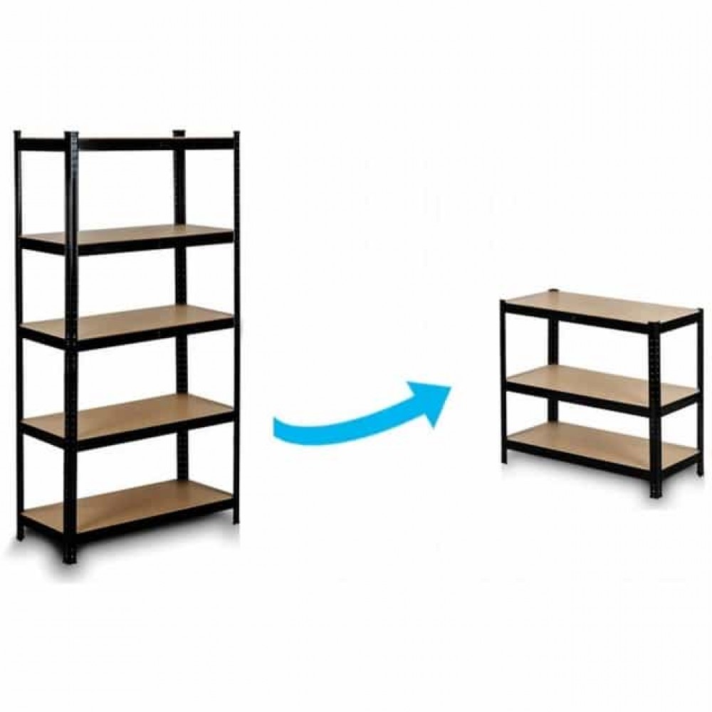 Стелаж металевий 5 полиць Siker P9040 чорний 180х90х40 см