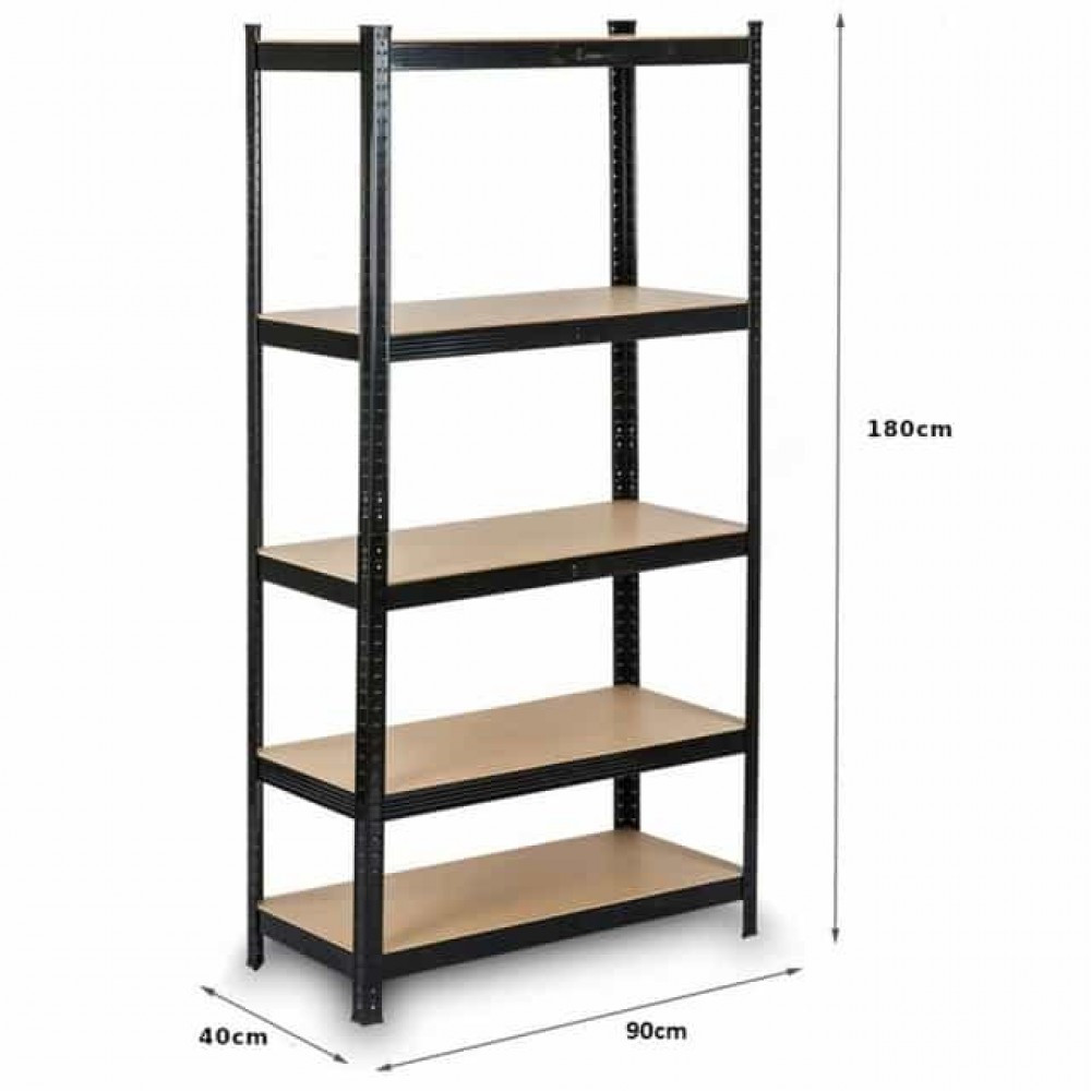 Стелаж металевий 5 полиць Siker P9040 чорний 180х90х40 см