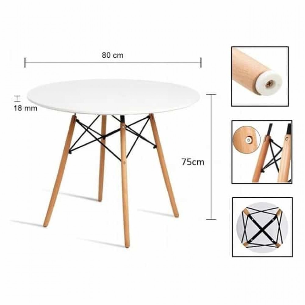 Стол обеденный круглый Bonro В-957-800 Черный