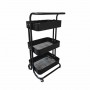 Стеллаж этажерка с полками на колесах Bonro B-023 черная