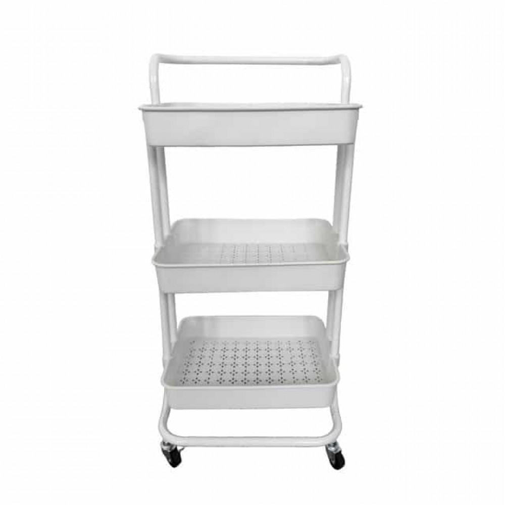 Стеллаж этажерка с полками на колесах Bonro B-023 P белый