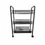Стеллаж этажерка с полками на колесах Bonro B-073 черная