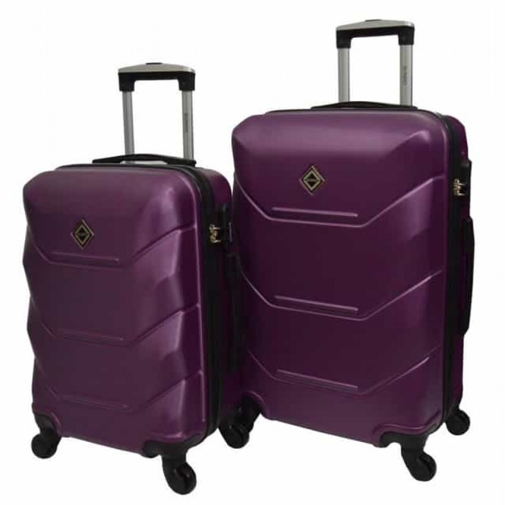 Комплект з 2х пластикових валіз Bonro 2019 (середня, велика), бузкові