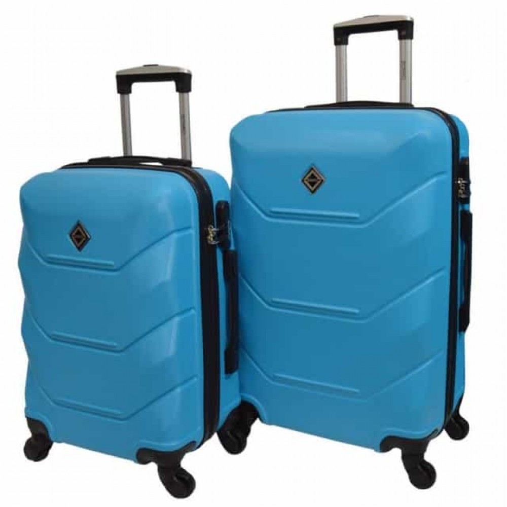 Комплект з 2х пластикових валіз Bonro 2019 (середня, велика), блакитні
