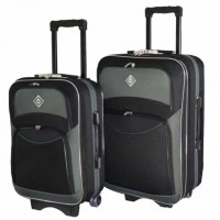 Комплект из 2-х чемоданов Bonro Style (средний, большой), черно-серые