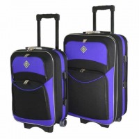 Комплект из 2-х чемоданов Bonro Style (средний, большой), черно-фиолетовые