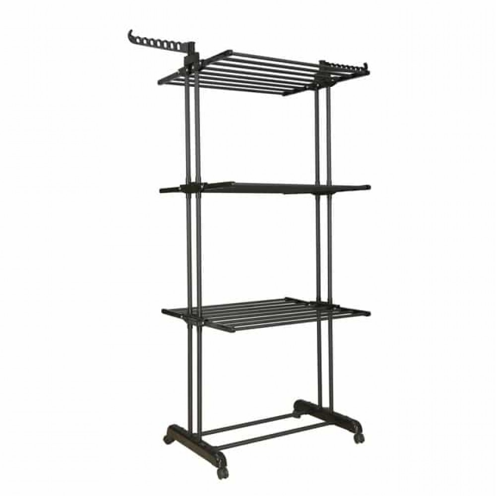 Многоярусная сушилка-органайзер для одежды черная Bonro B07