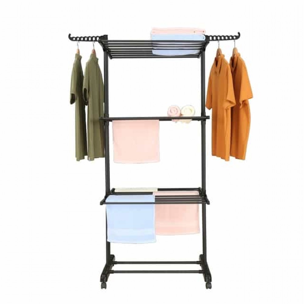Многоярусная сушилка-органайзер для одежды черная Bonro B07